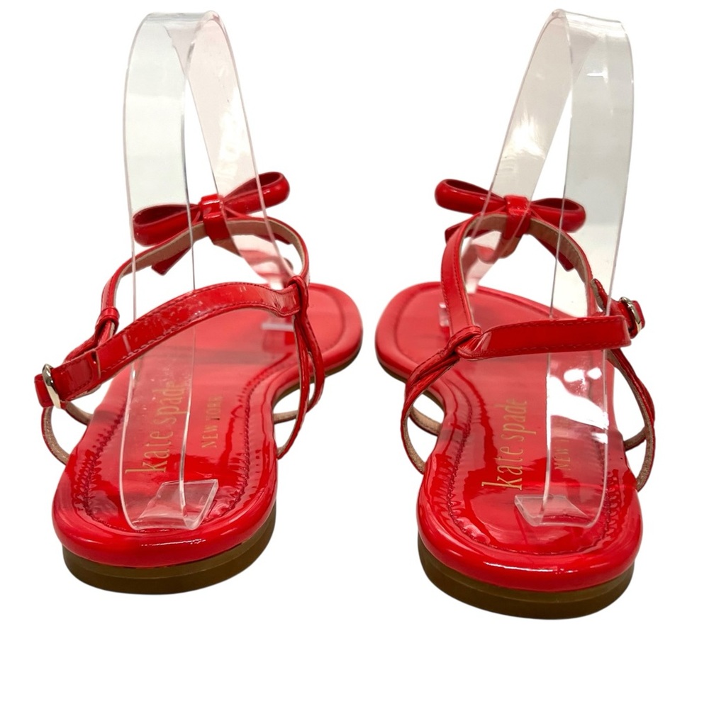 Kate Spade New York Piazza Patent Leather Coral Rose T Strap Sandals Women’s 9 - Picture 7 of 13